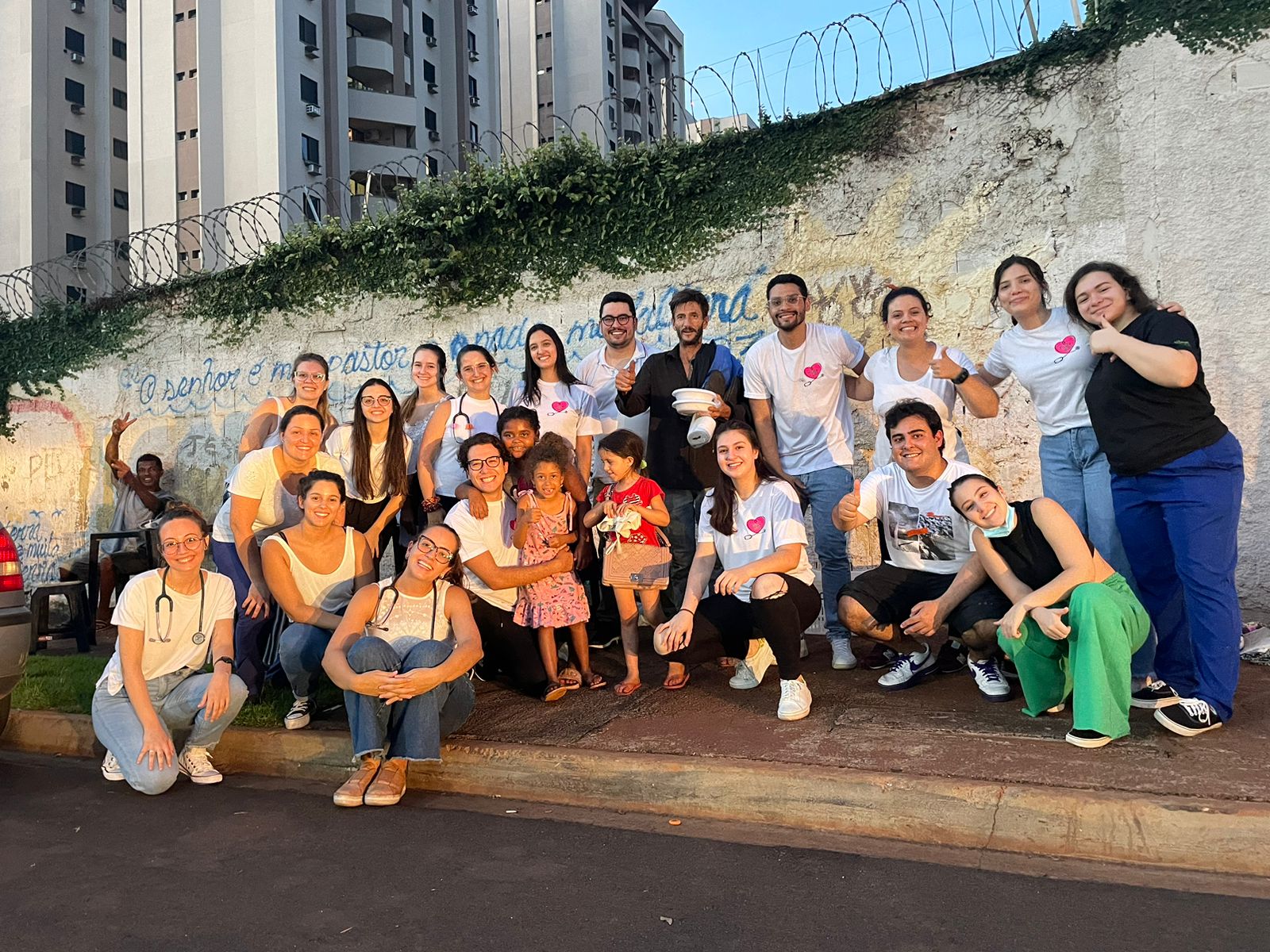 Hearts for the Homeless Brazil chapter volunteer team after a community health mission