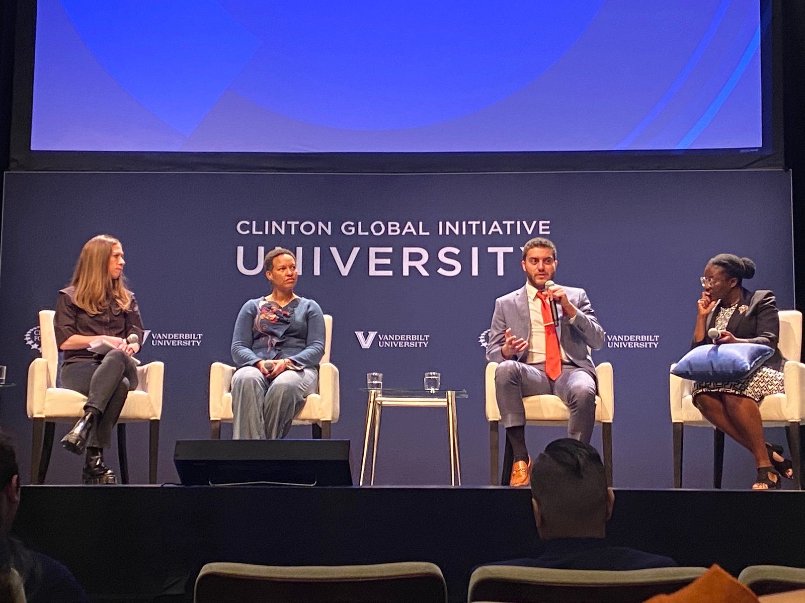 Hearts for the Homeless representatives on a panel at Clinton Global Initiative University