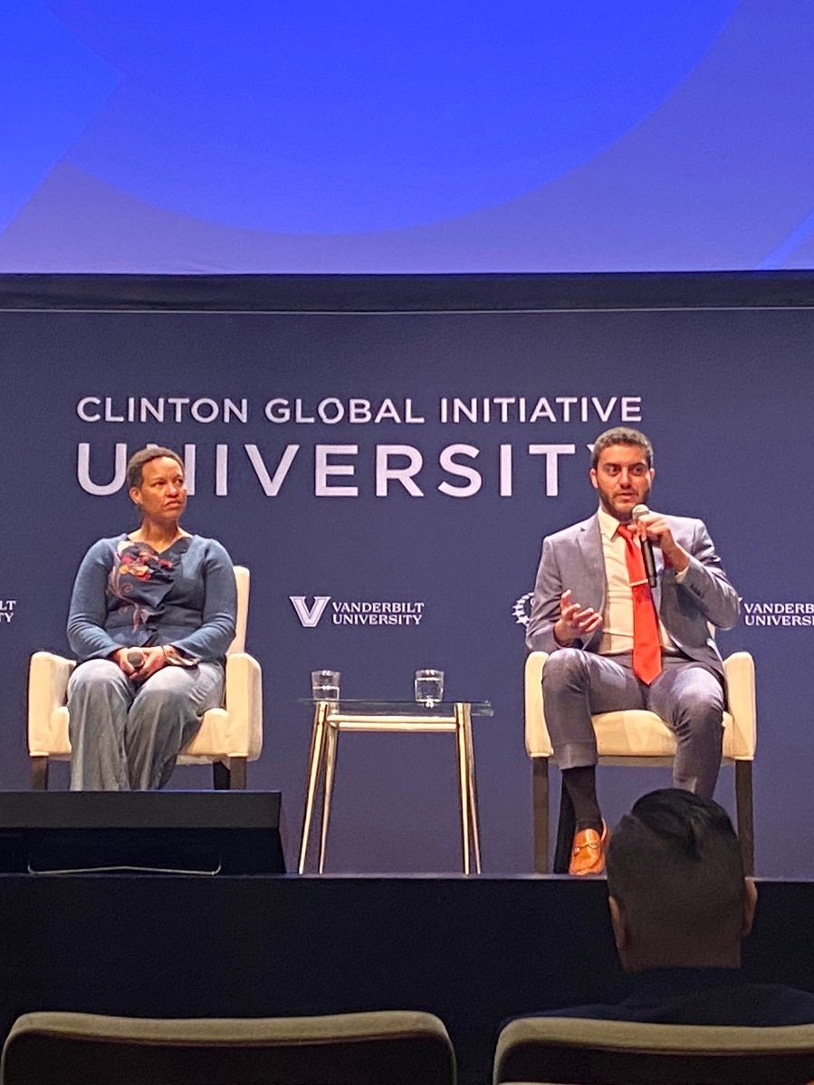 Hearts for the Homeless leadership on a panel at Clinton Global Initiative University
